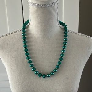 Teal green beaded necklace